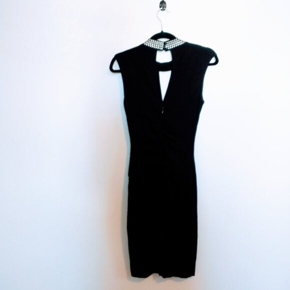 Cache little black dress with silver beaded detail along the neck and cutout det - Picture 7 of 8
